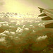 Aile et nuages - Vol Air Transat Bruxelles-Montréal- 29 octobre 2008-  Sepia postérisé