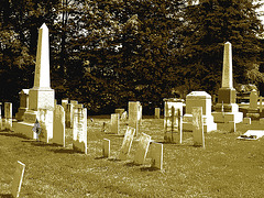 Cimetière de Johnson  /  Johnson's cemetery -   Vermont .  USA /  États-Unis.  23 mai 2009- Postérisation sépiatisée