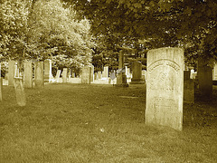 Cimetière de Johnson  /  Johnson's cemetery -   Vermont .  USA /  États-Unis.  23 mai 2009-  Francis Gridge. June 11. 1873. Sepia