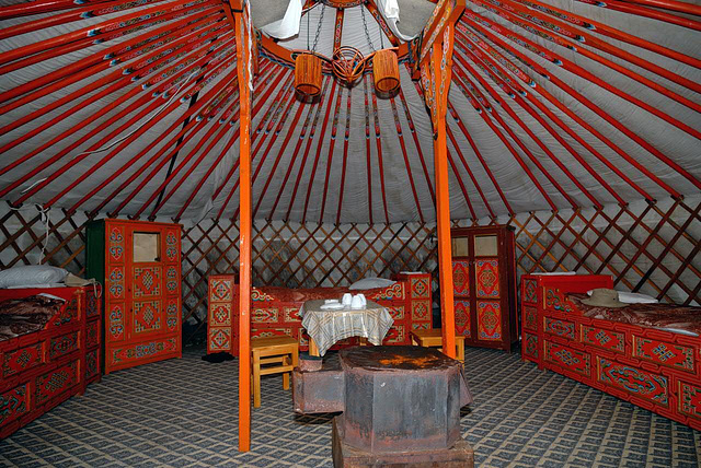 Inside our Ger (Yurt)