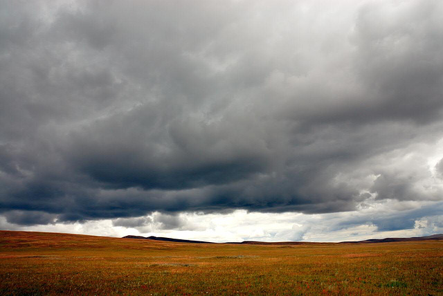 Dark clouds bring heavy rain