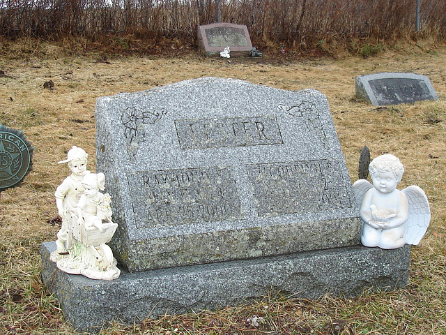 Cimetière Mountain view près du lac Saranac  /  Mountain view cemetery. Saranac lake area.  NY. USA . March 29th 2009