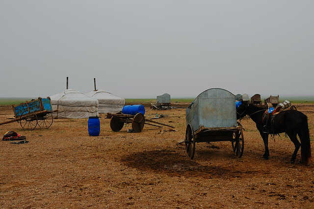 In a nomads camp before Erdenetsagaan