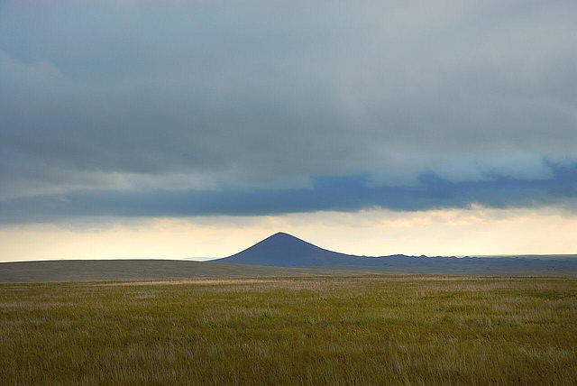 Extinct volcano seen at the skyline