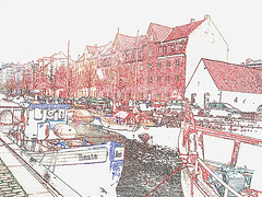 Le bateau Beate /  Beate boat zone -  Copenhague /  Copenhagen.   26-10-2008 - Contours de couleurs