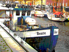 Le bateau Beate /  Beate boat zone -  Copenhague /  Copenhagen.   26-10-2008 -  Postérisation