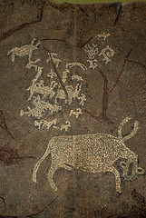 Mongolian historical caveman painting