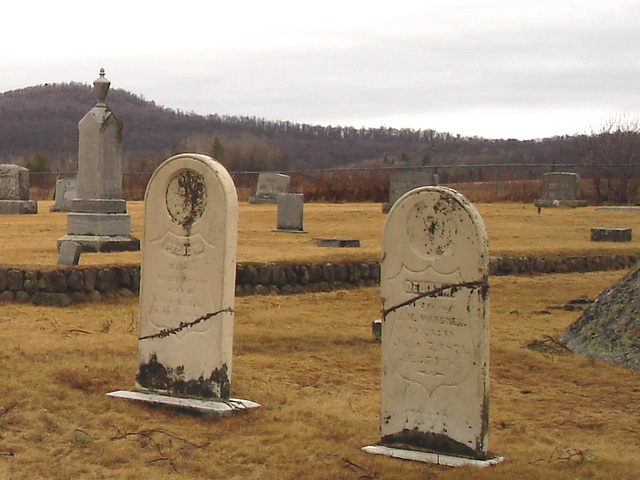 Mountain view cemetery. Saranac lake area.  NY. USA . March 29th 2009