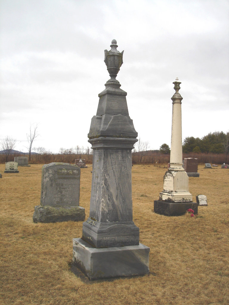 Mountain view cemetery. Saranac lake area.  NY. USA . March 29th 2009