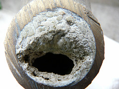 résultat du calcaire dans la tuyauterie