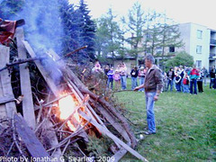Starting the Bonfire in Lanskroun, Bohemia (CZ), 2009