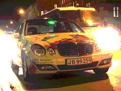 Taxi de la gare / Train station taxi.  Copenhague.   25-10-2008 -  Postérisation