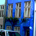 Façade bleutée /  Bluish façade  - Copenhagen.   26-10-2008 -  Bleu postérisé.