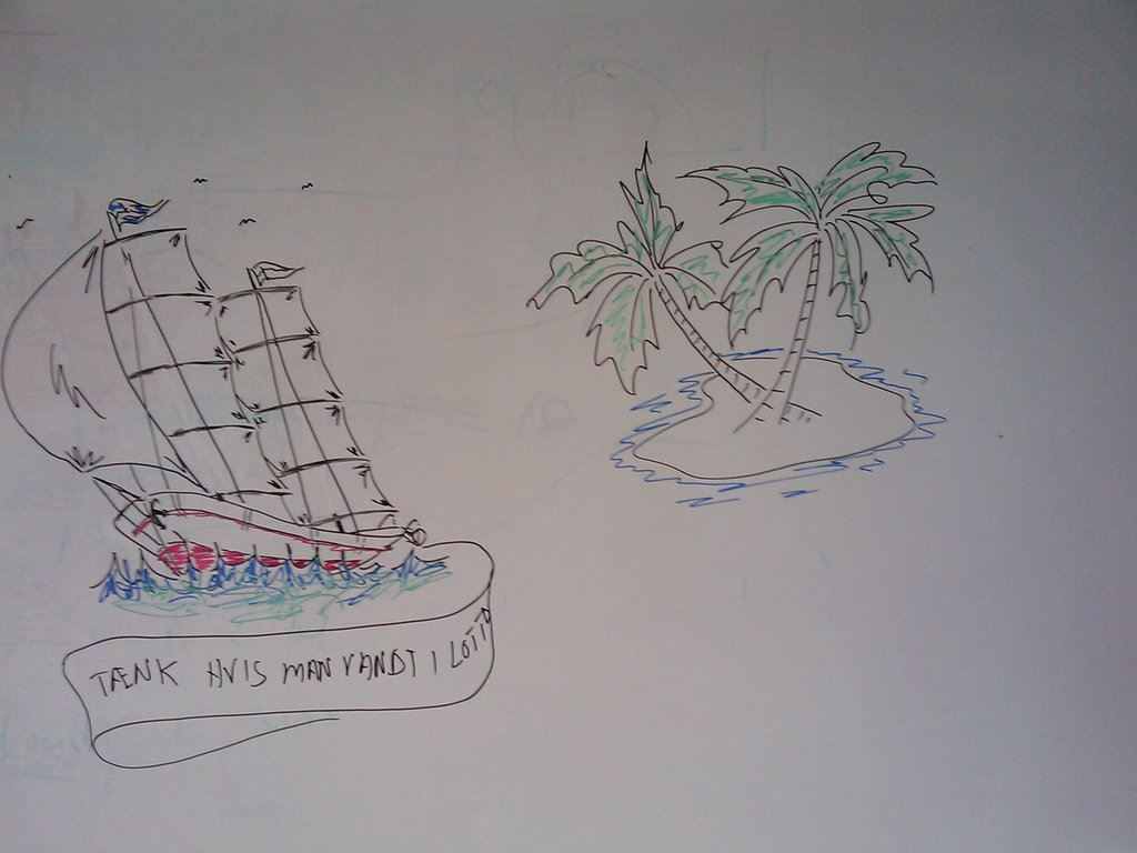 Whiteboard doodle in a classroom