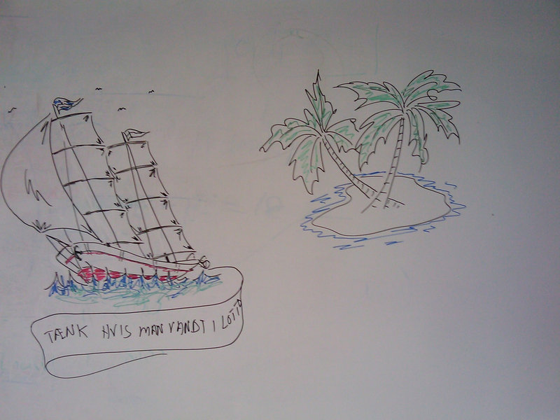 Whiteboard doodle in a classroom