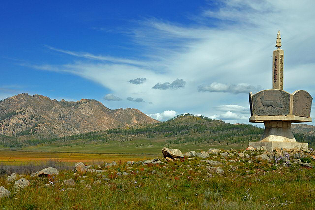 Memorial at the Khar Nuur (Lake) in Khan Khentii