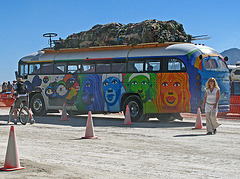 Bus Coming Into Black Rock City (0891)