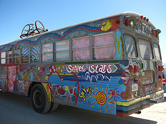 Bus Entering Black Rock City (0898)