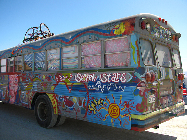 Bus Entering Black Rock City (0898)