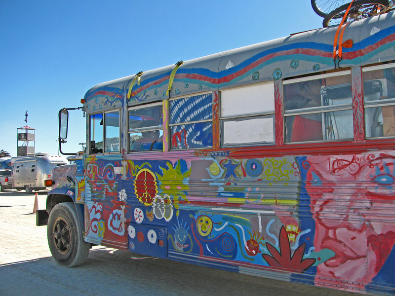 Bus Entering Black Rock City (0899)