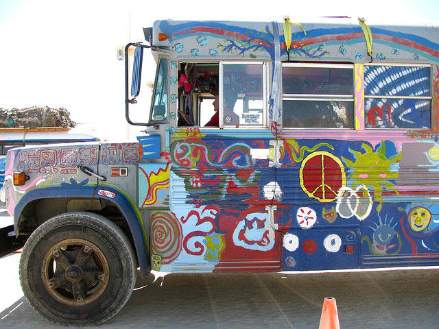 Bus Entering Black Rock City (0901)