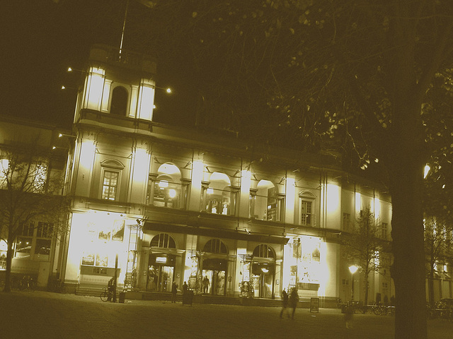 Éclairage cinématographique de soir / Cinema lighting.   Copenhague /  Copenhagen.  25-10-2008 - Sepia