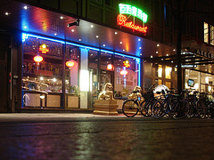 Vélos et dragons de nuit  /  Bikes & dragons night sight..   Copenhague /  Copenhagen.   25-10-2008