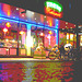 Vélos et dragons de nuit  /  Bikes & dragons night sight..   Copenhague /  Copenhagen.   25-10-2008 - Postérisation aux couleurs ravivées
