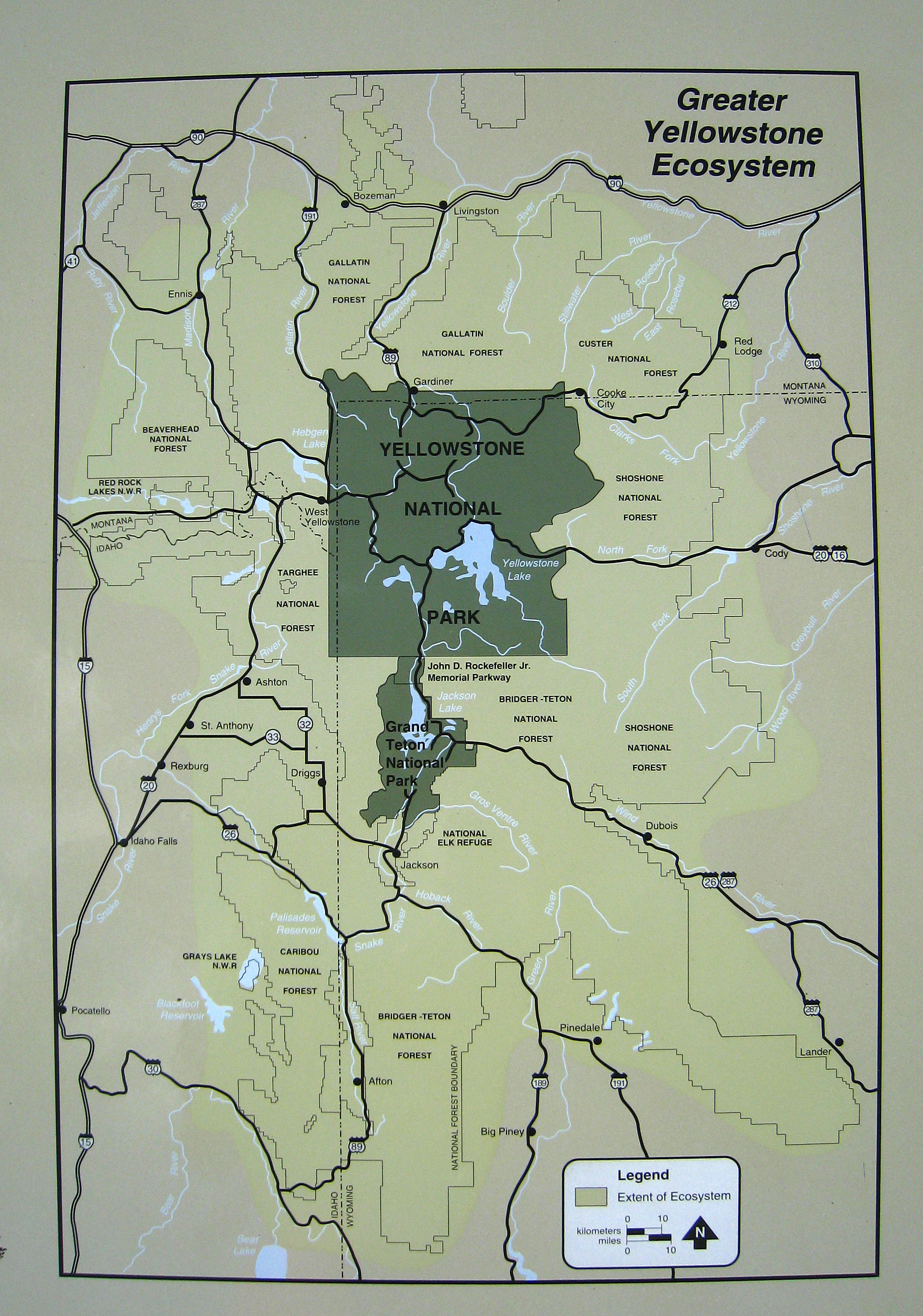 Yellowstone Area Map (3736)