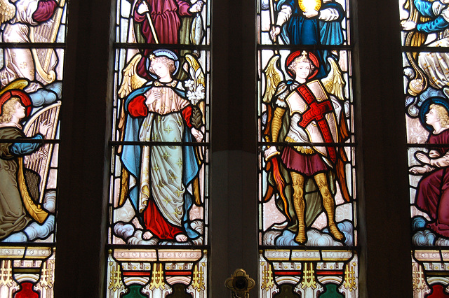 Detail of East Window, Saint Michael's Church, Birchover, Derbyshire