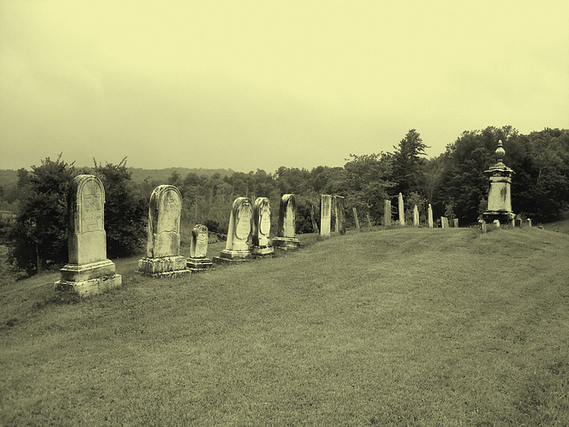 Lake Bomoseen private cemetery. Sur la 4 au tournant de la 30. Vermont, USA - États-Unis. - Photo ancienne - Vintage