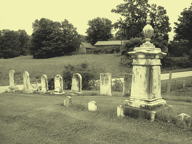 Lake Bomoseen private cemetery. Sur la 4 au tournant de la 30. Vermont, USA - États-Unis.-  Photo ancienne - Vintage