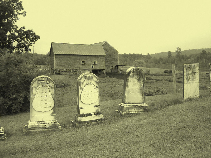 Lake Bomoseen private cemetery. Sur la 4 au tournant de la 30. Vermont, USA - États-Unis. -  Photo ancienne - Vintage