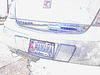 Maine Manana lobster PT cruiser reflection  /  Reflet de homard et Pt Cruiser -  Portland, MAine USA .   11 octobre 2009- Contours de couleurs