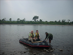 Rafting down the river near Nameri