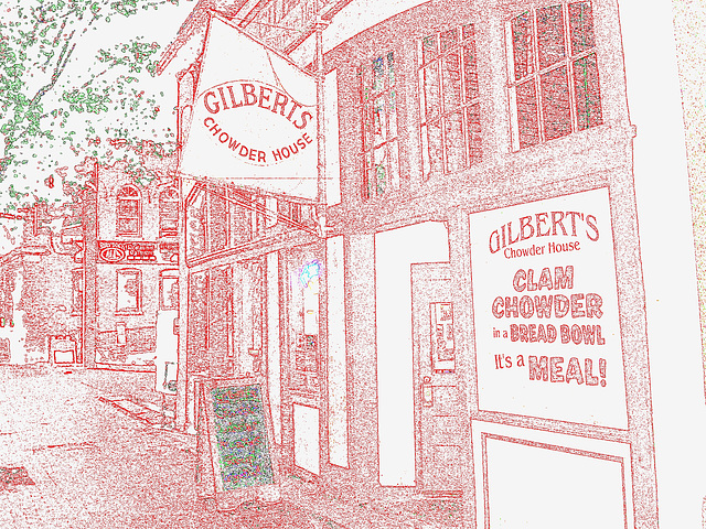 Gilbert's chowder house /  Portland, Maine USA.   11 octobre 2009  - Colourful outlines / Contours de couleurs