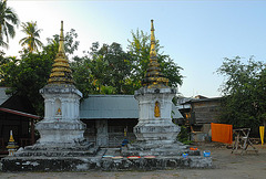 Stupas in front of Wat Pa Phai