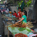 Food vendors sell out along the street