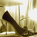 Simona's spike heels shoe - Chaussure à talons aiguilles de mon amie Simona -  Avec / with permission- SEPIA