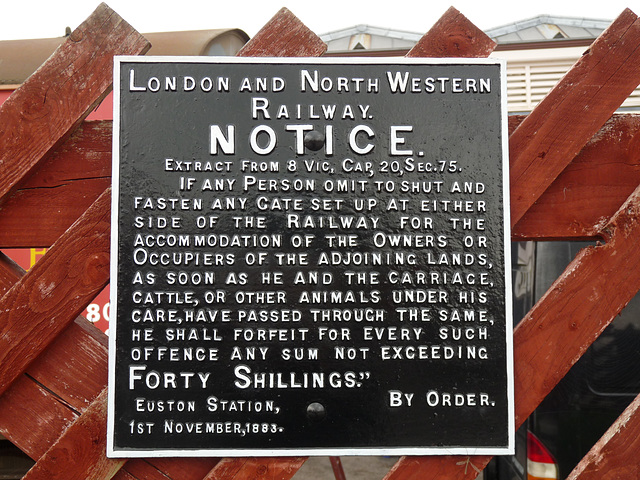 London and North Western Railway Warning Notice