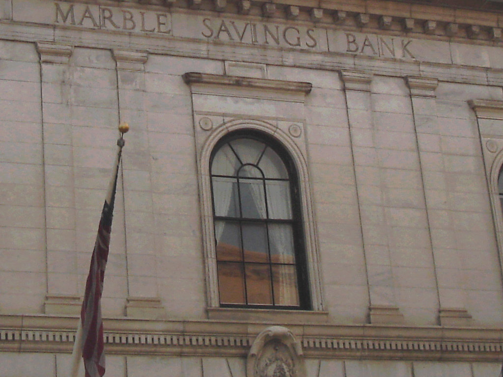 Rutland. Vermont USA - 25-07-2009 -  Marble savings bank