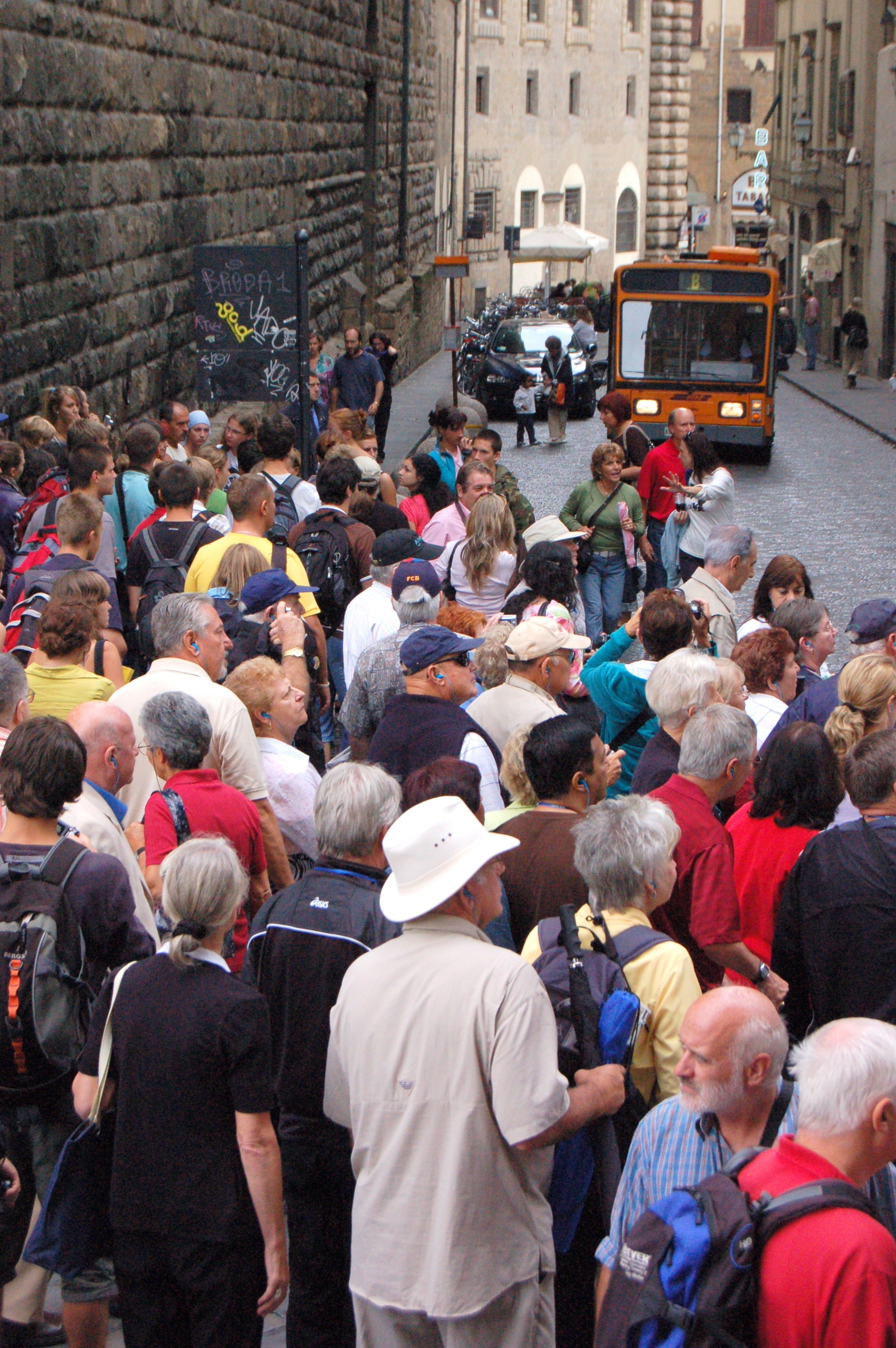 turistoj en Florenco