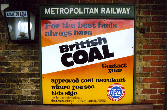 Metropolitan Railway Advertising Sign for British Coal