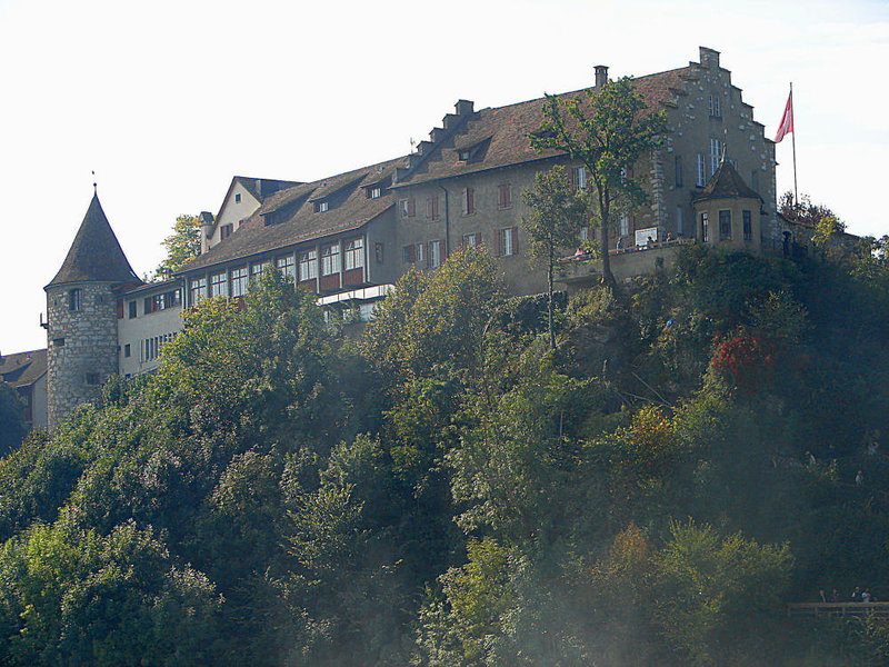 20050925 323DSCw [CH] Rheinfall, Schaffhausen, Schloss Laufen über dem Rheinfall