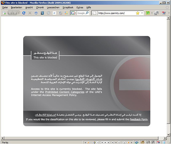 Ipernity in den Emiraten gesperrt!?