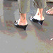 Chaussures et pieds érotiques de mariage - Anonyme /  Photographe : Christiane  /  N & B- Version postérisée