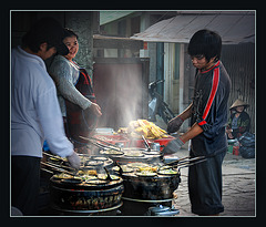 cooking at the street cooking at the street