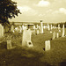 Whiting church cemetery on / sur la 30 nord entre 4 et 125 - New Hampshire, USA - 26 juillet 2009 / Sepia