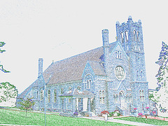 St-Mary's Assumption church / Middleburg, Vermont /  USA - États-Unis -  Contours de couleurs
