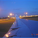 Sky colours / Couleurs aériennes -  Vol / Flight Amsterdam / Montréal .  Au départ /  Takeoff -  12 Nov 2007  -  Photofiltration